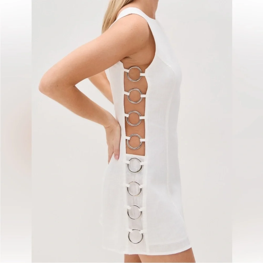 NWT • VRG GRL white discoteca dress - size small - Picture 2 of 7